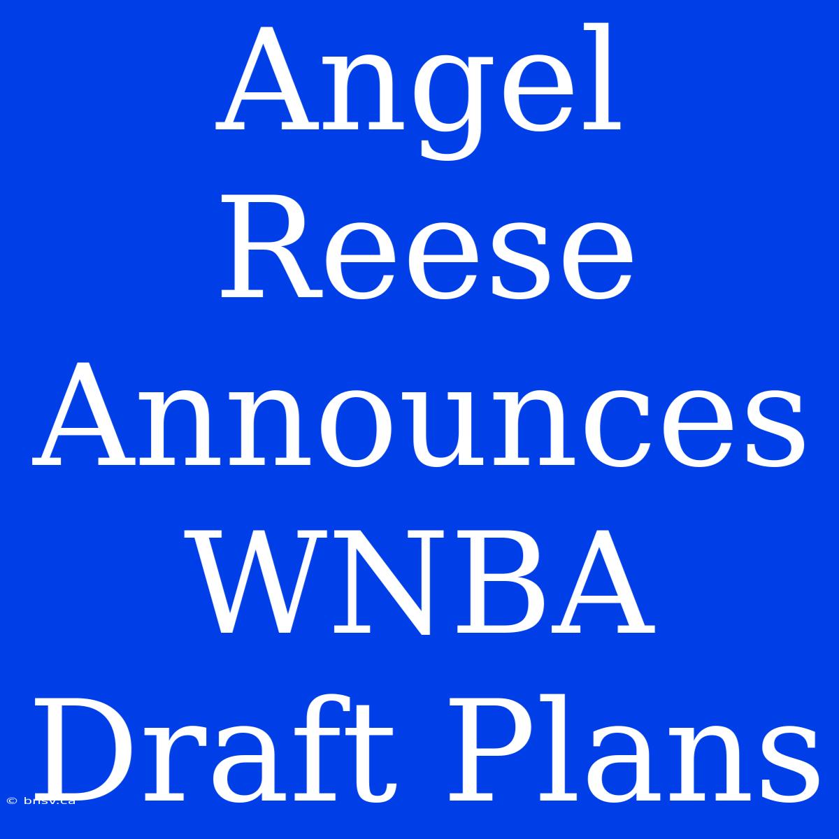 Angel Reese Announces WNBA Draft Plans