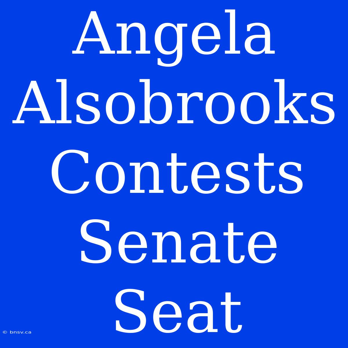 Angela Alsobrooks Contests Senate Seat