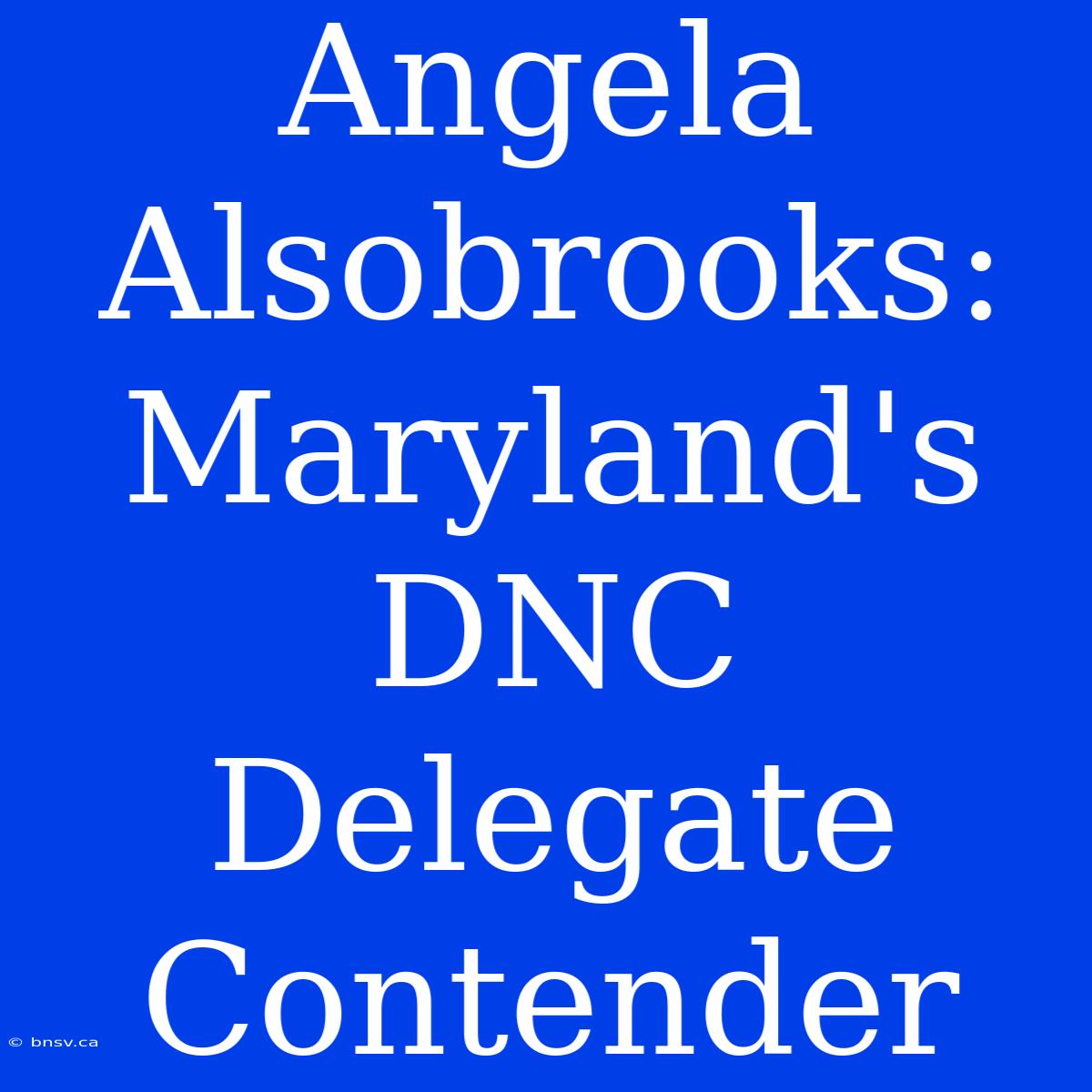 Angela Alsobrooks: Maryland's DNC Delegate Contender