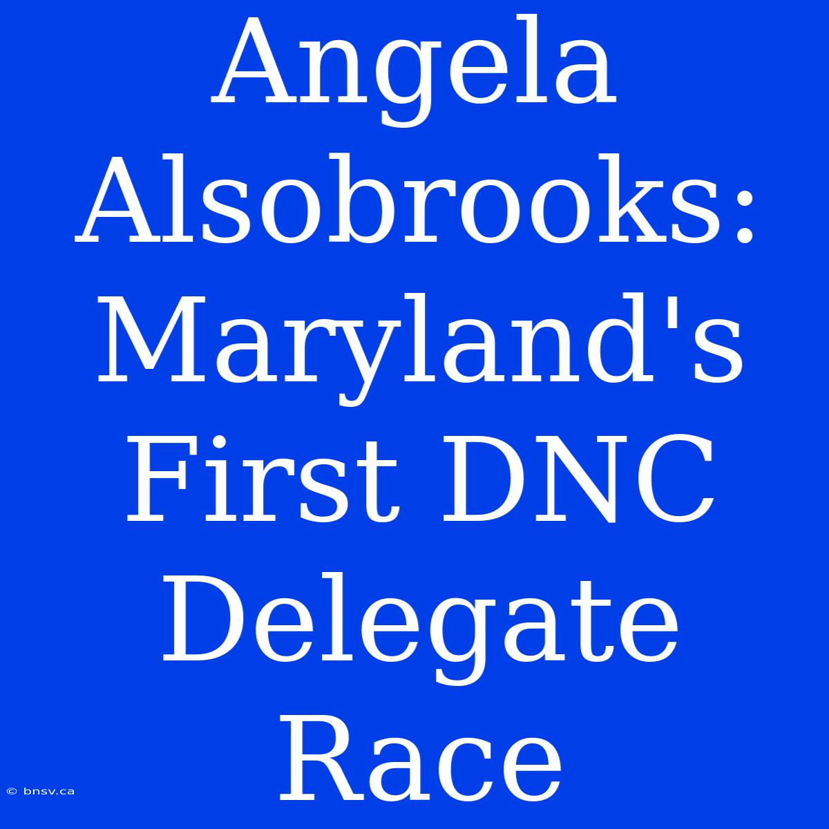 Angela Alsobrooks: Maryland's First DNC Delegate Race