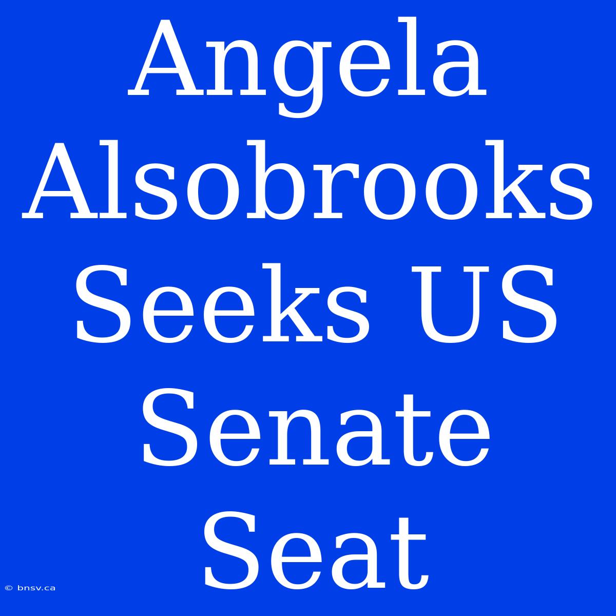 Angela Alsobrooks Seeks US Senate Seat