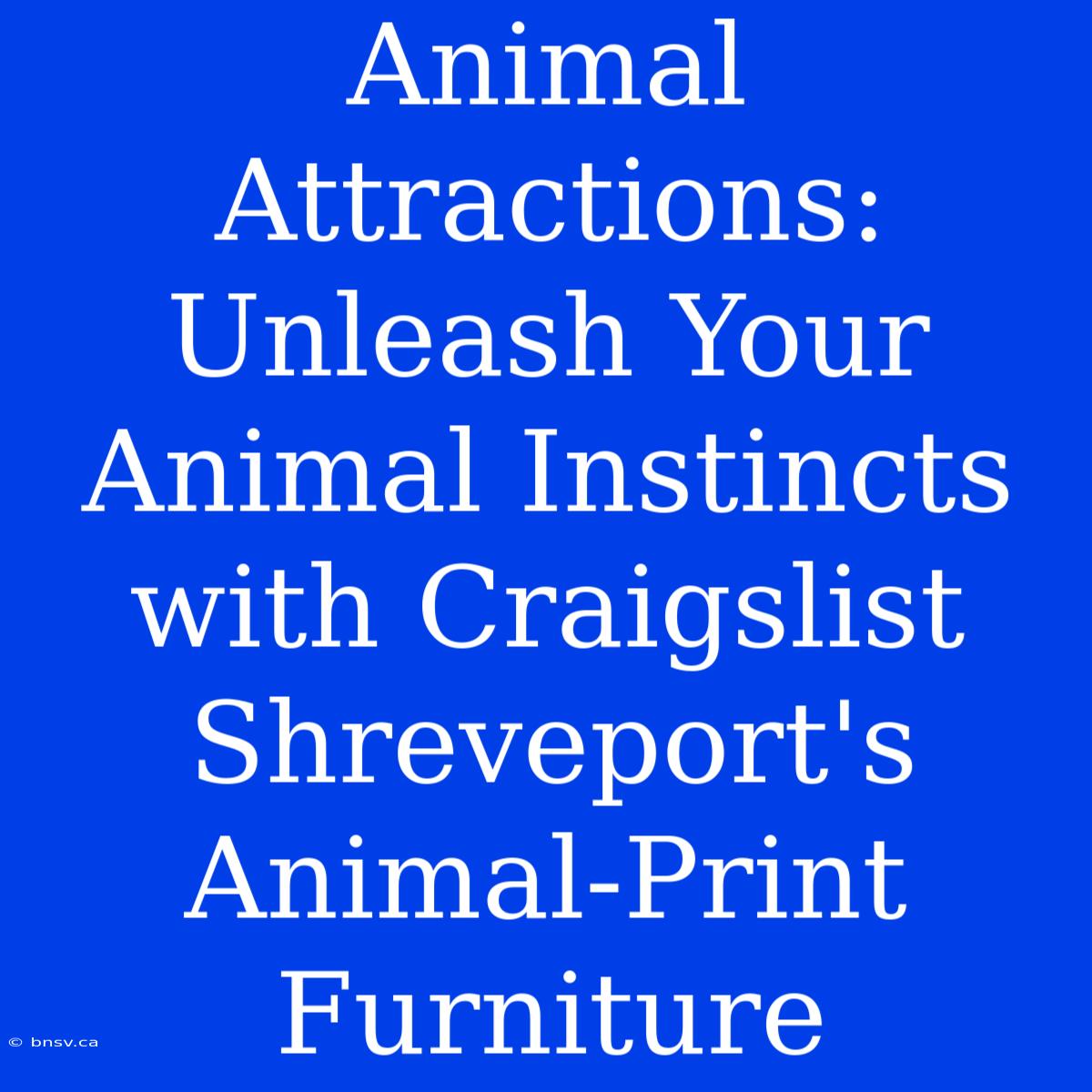 Animal Attractions: Unleash Your Animal Instincts With Craigslist Shreveport's Animal-Print Furniture