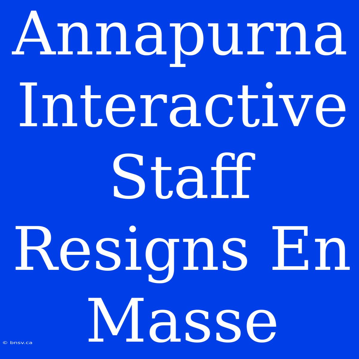 Annapurna Interactive Staff Resigns En Masse