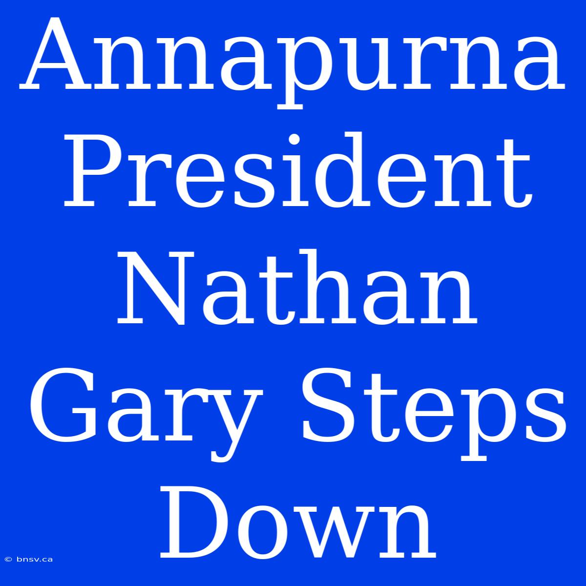 Annapurna President Nathan Gary Steps Down