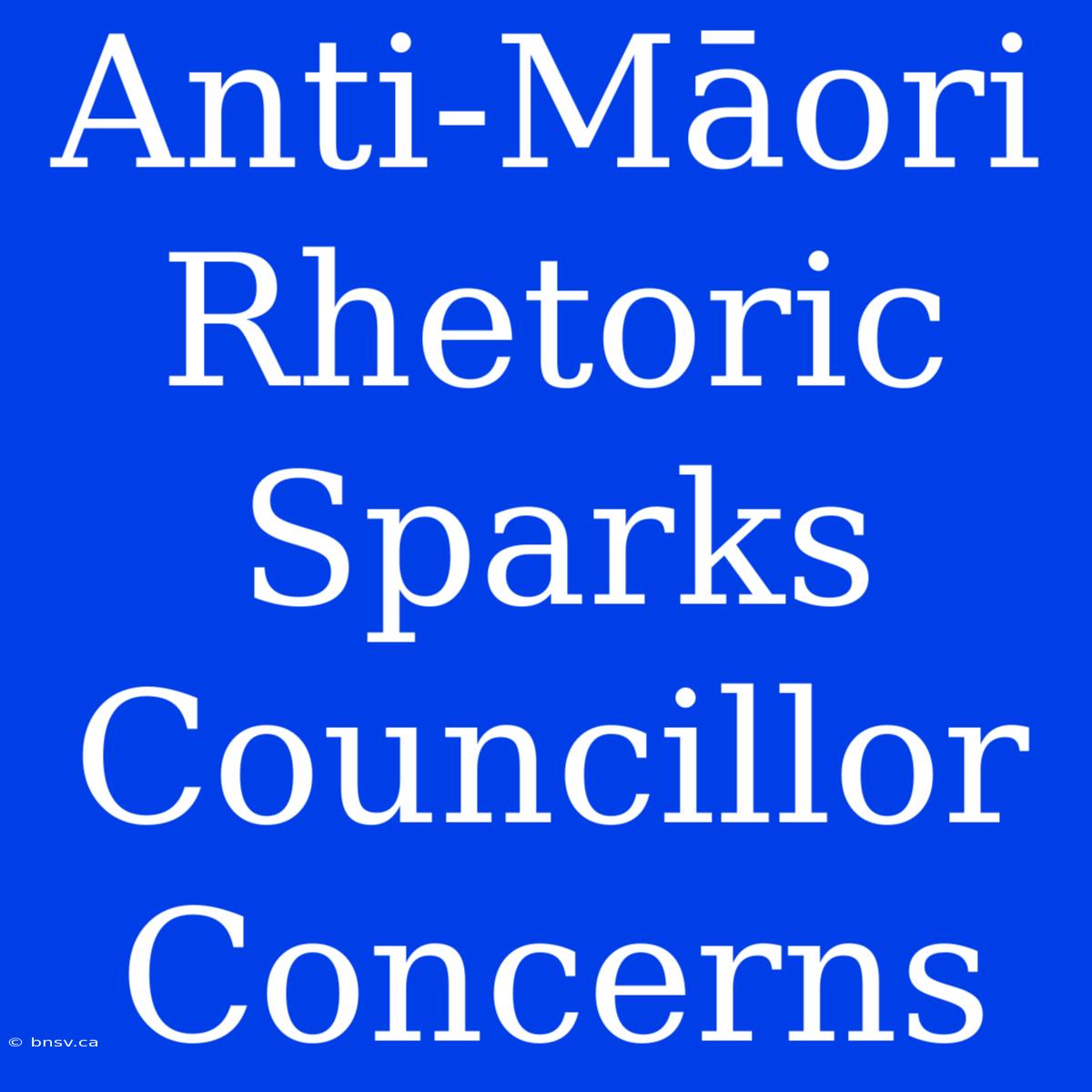 Anti-Māori Rhetoric Sparks Councillor Concerns