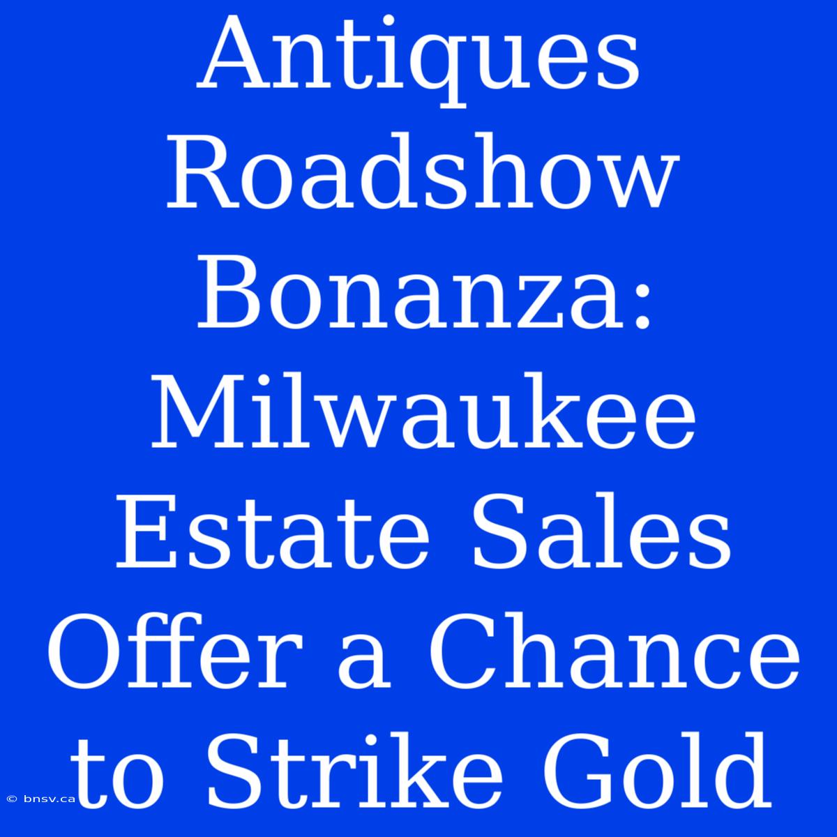 Antiques Roadshow Bonanza: Milwaukee Estate Sales Offer A Chance To Strike Gold