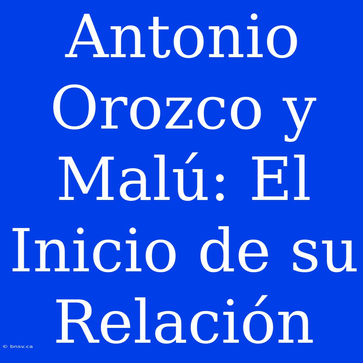 Antonio Orozco Y Malú: El Inicio De Su Relación