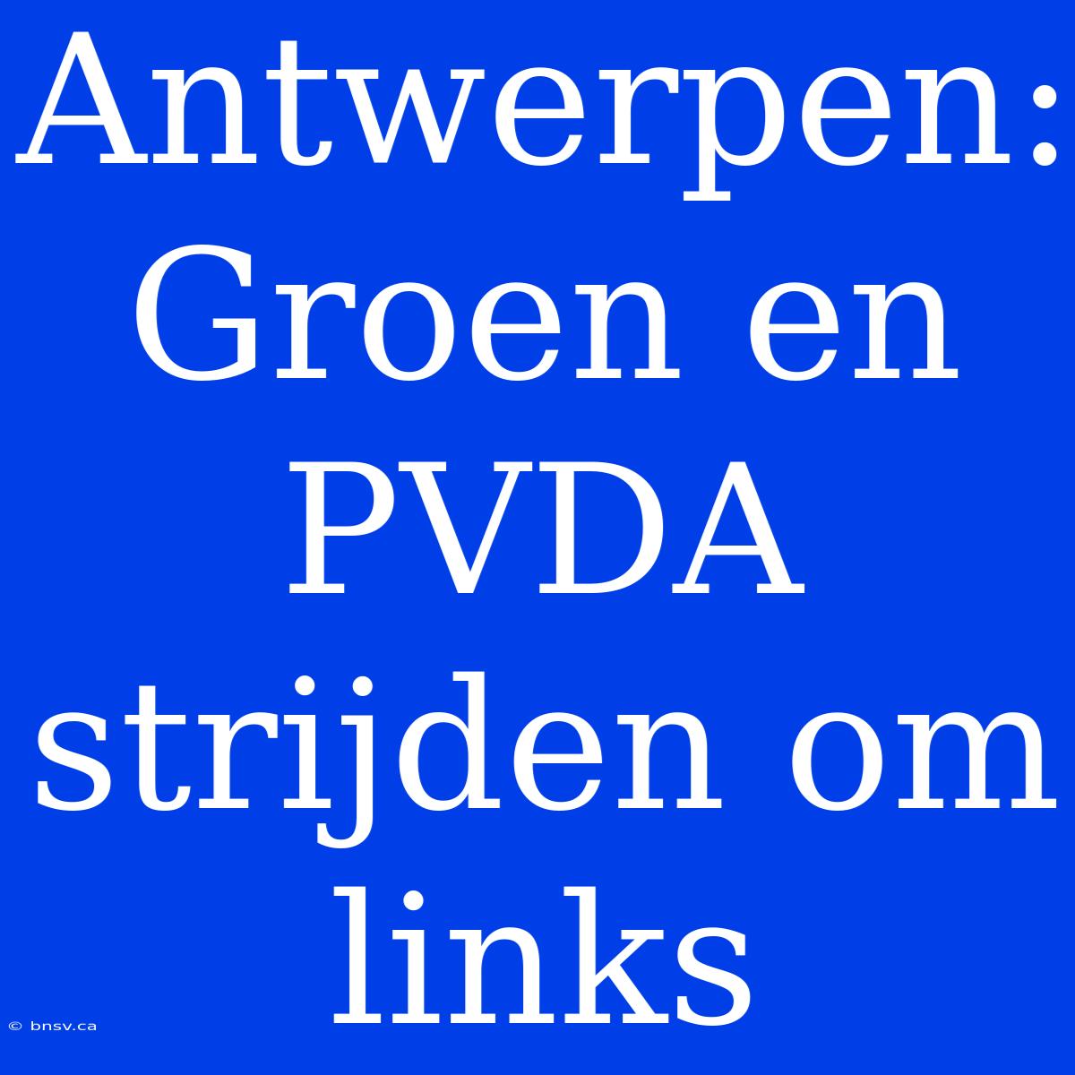 Antwerpen: Groen En PVDA Strijden Om Links