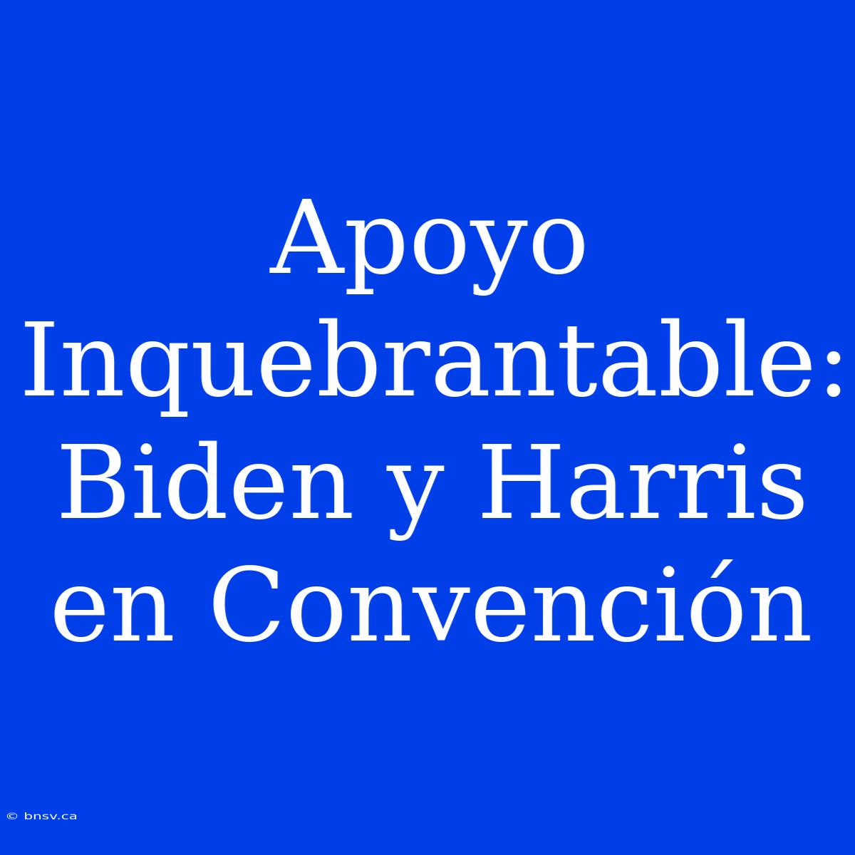 Apoyo Inquebrantable: Biden Y Harris En Convención