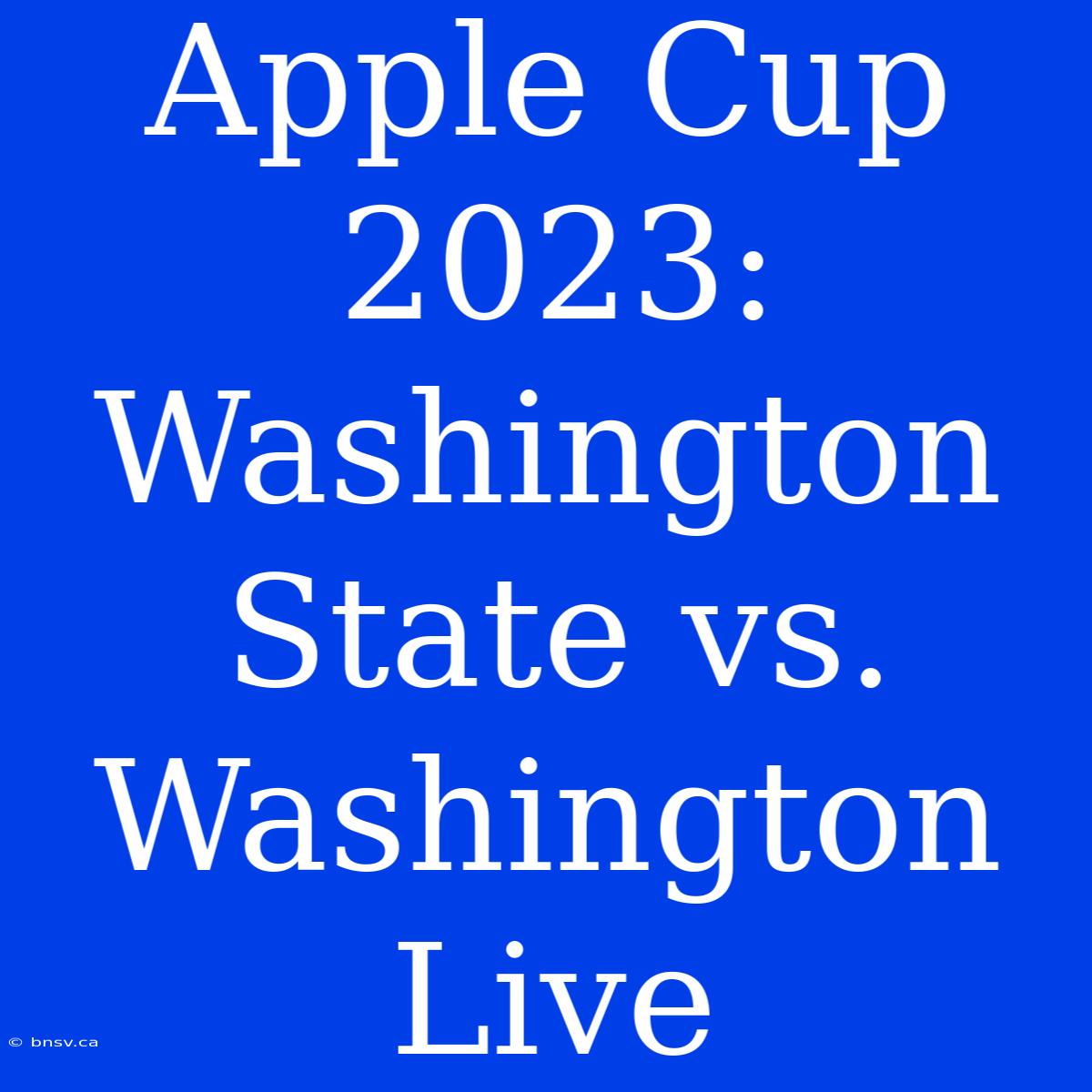 Apple Cup 2023: Washington State Vs. Washington Live