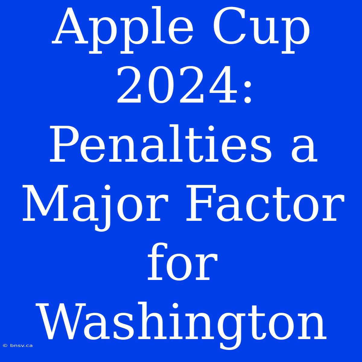 Apple Cup 2024: Penalties A Major Factor For Washington