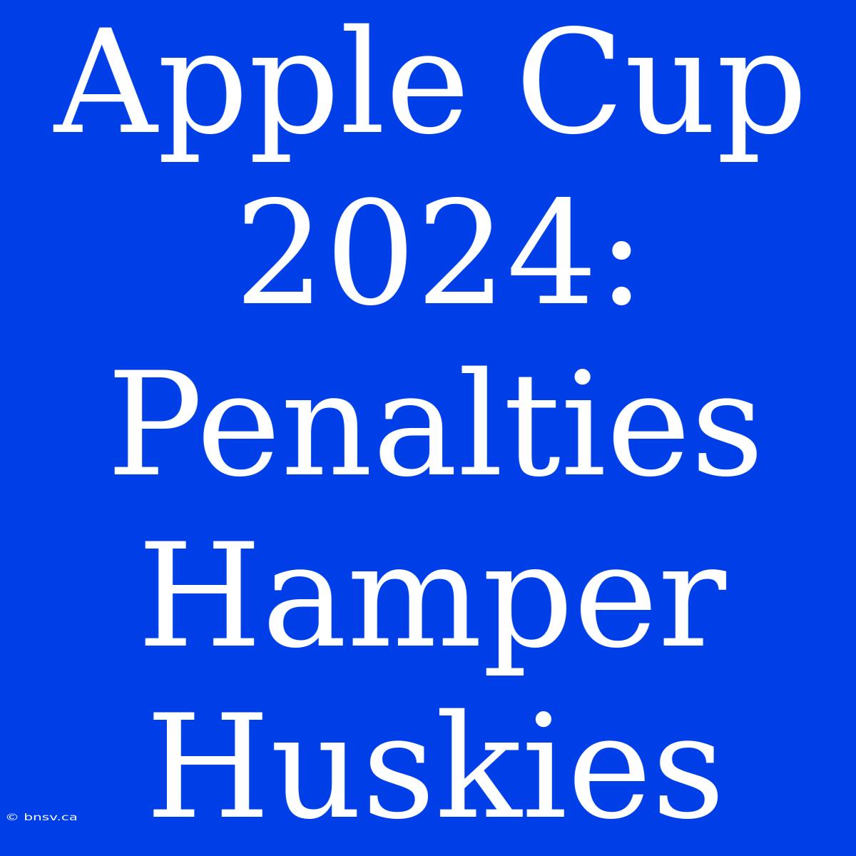 Apple Cup 2024: Penalties Hamper Huskies