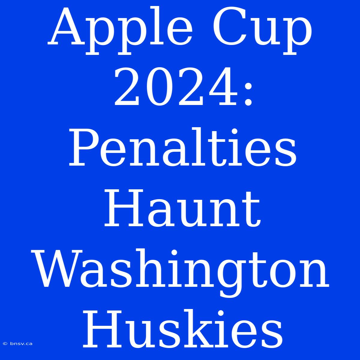 Apple Cup 2024: Penalties Haunt Washington Huskies