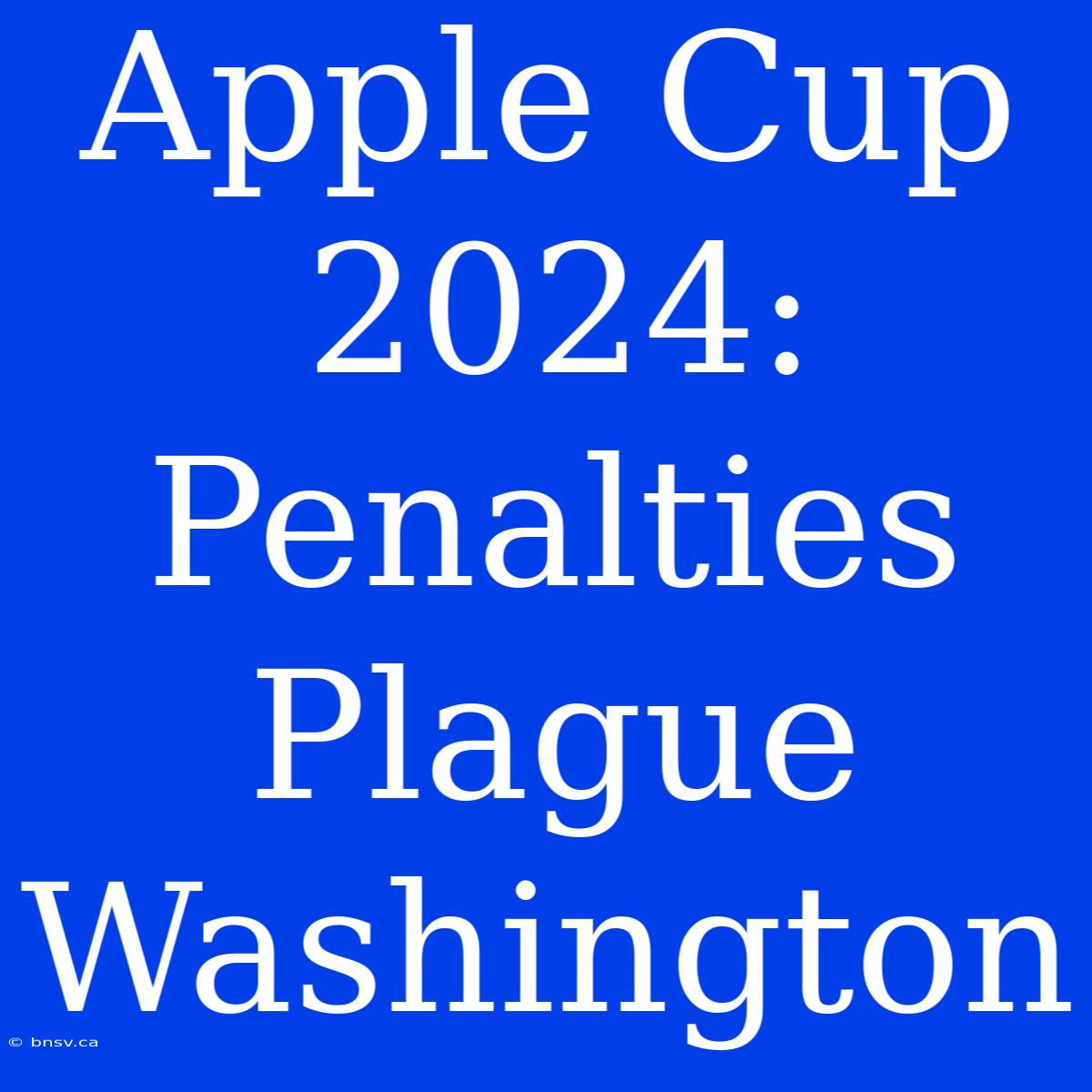 Apple Cup 2024: Penalties Plague Washington