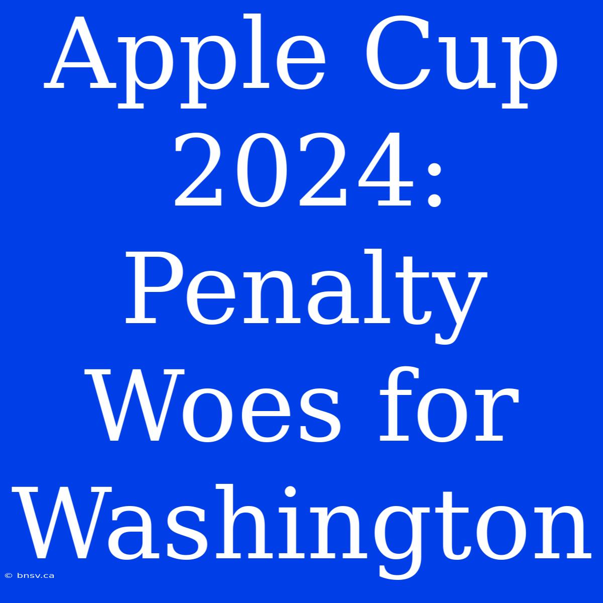 Apple Cup 2024: Penalty Woes For Washington