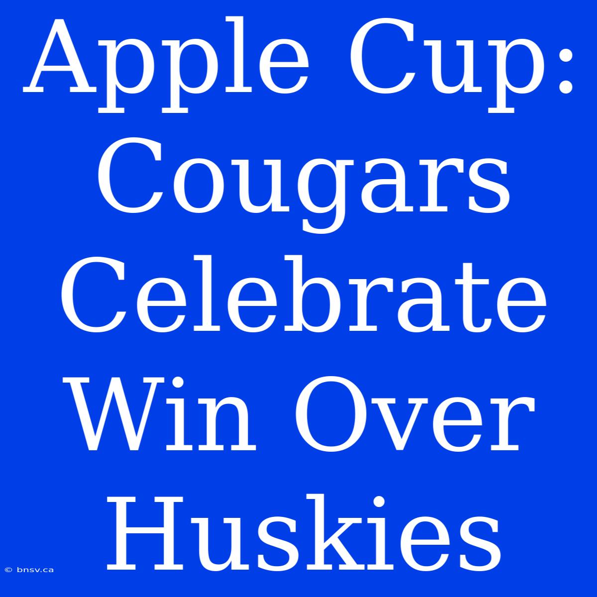 Apple Cup: Cougars Celebrate Win Over Huskies