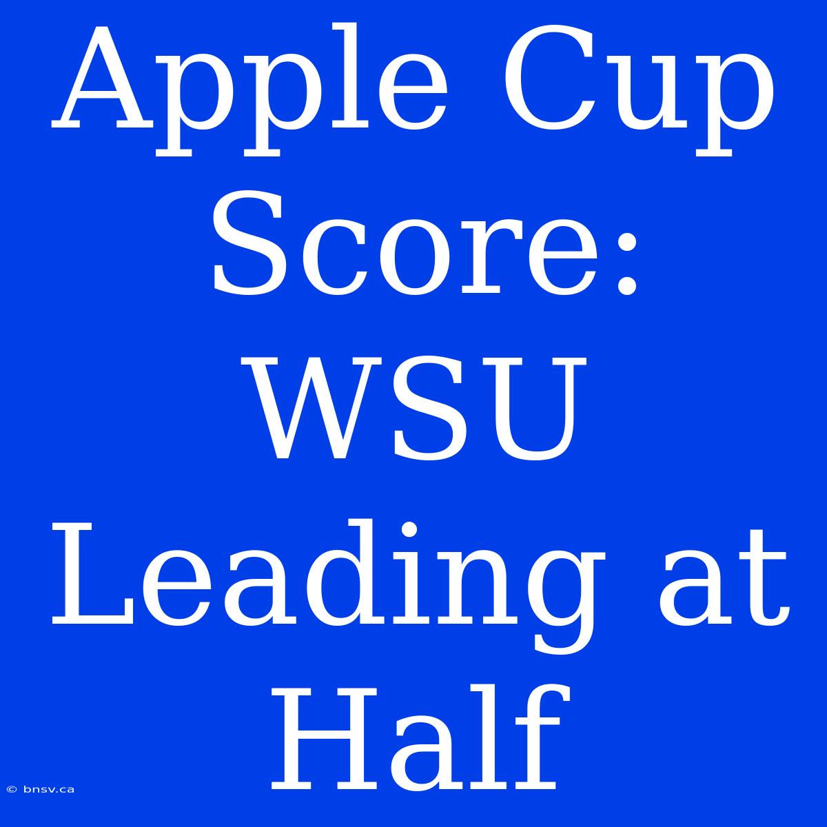 Apple Cup Score: WSU Leading At Half