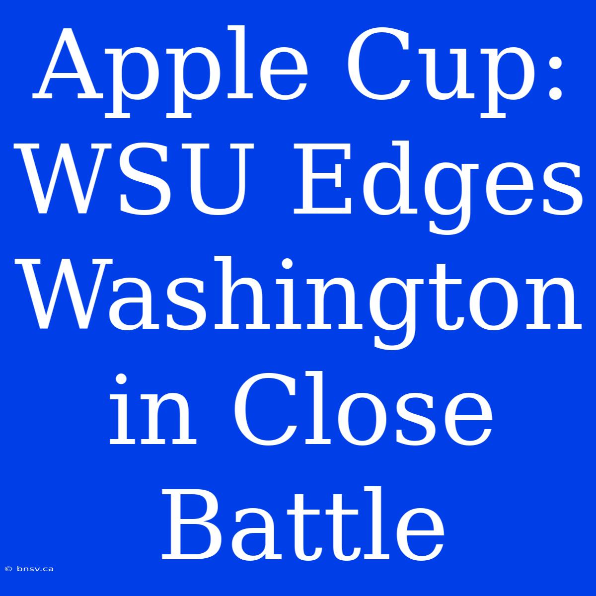 Apple Cup: WSU Edges Washington In Close Battle