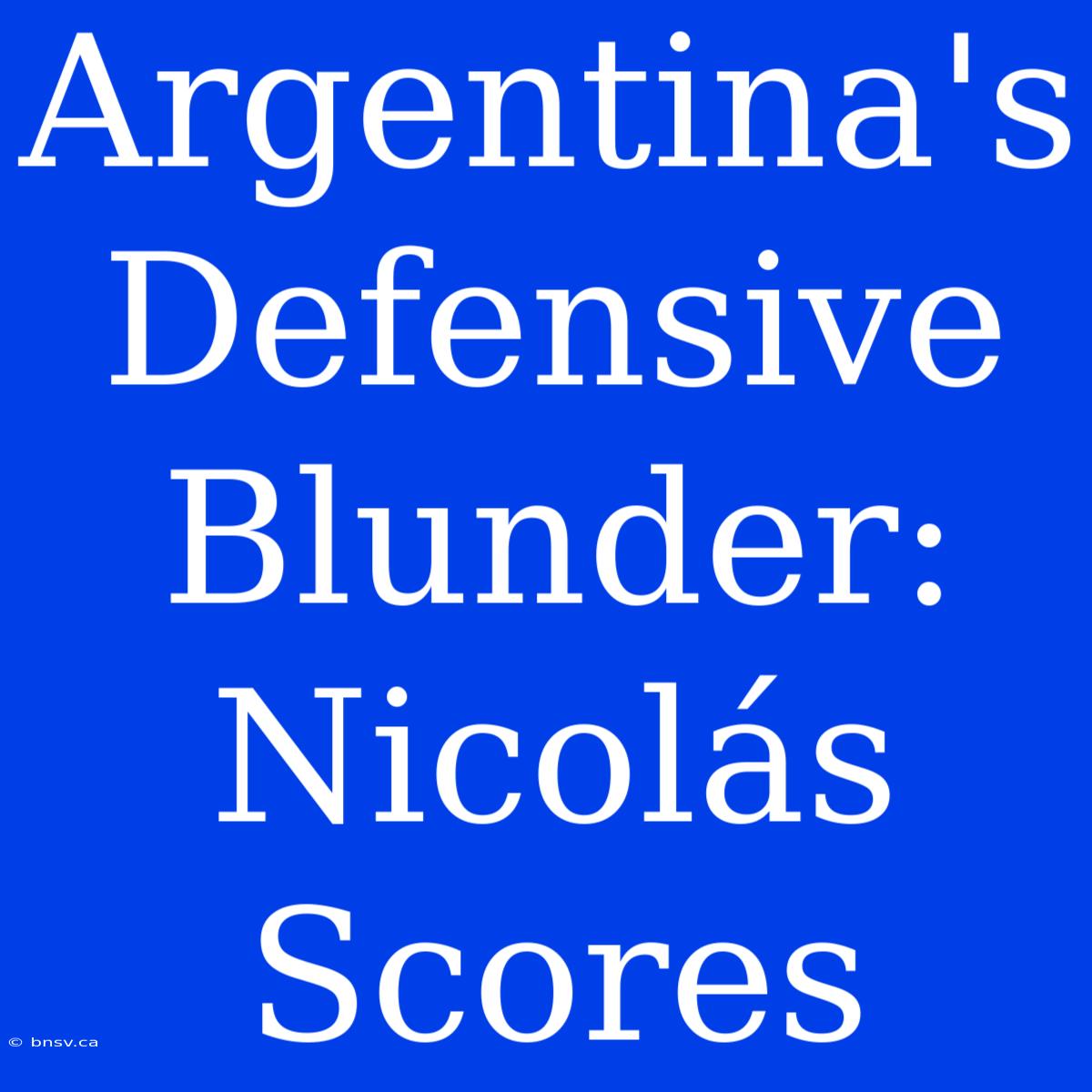 Argentina's Defensive Blunder: Nicolás Scores