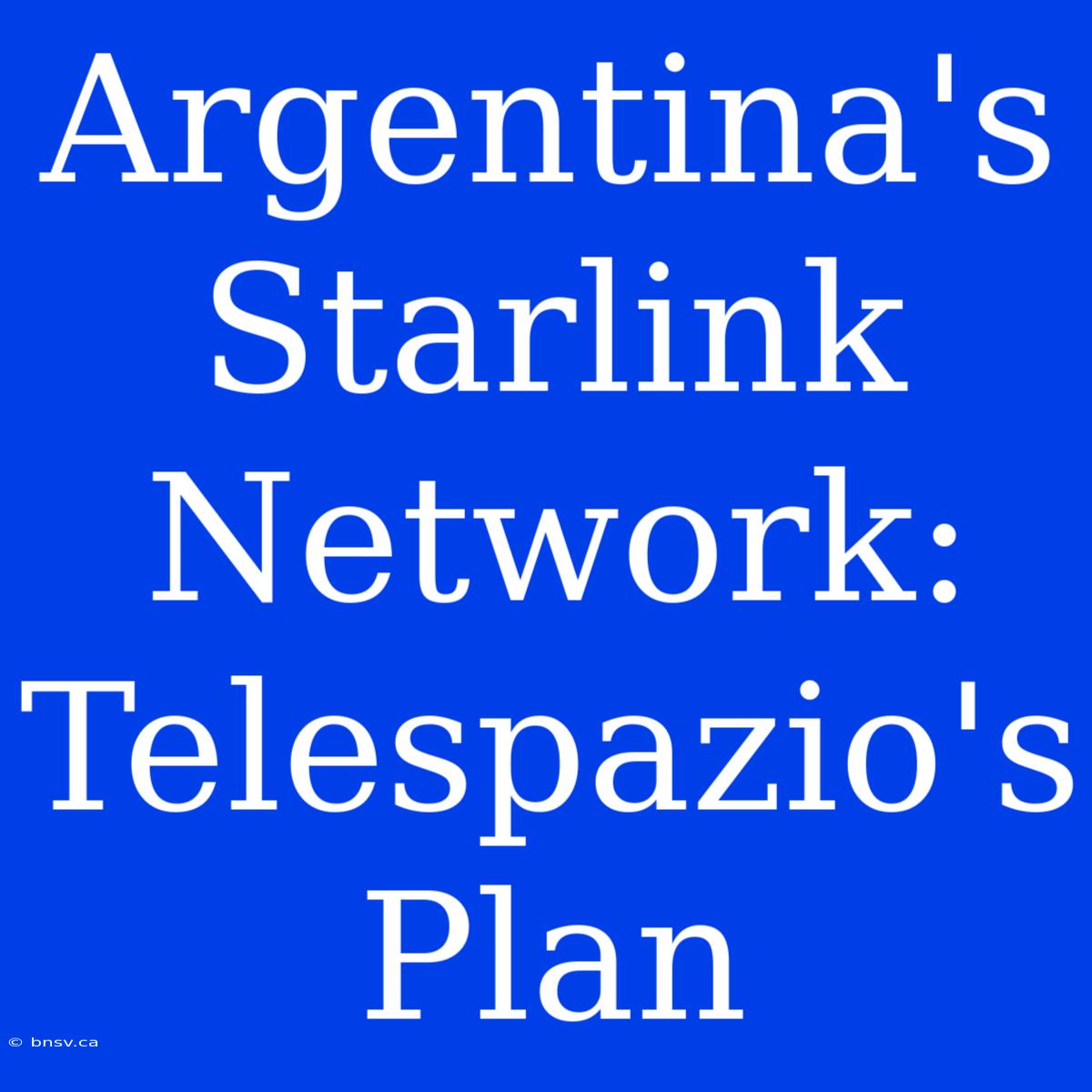 Argentina's Starlink Network: Telespazio's Plan