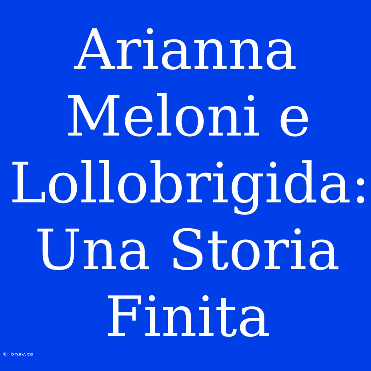 Arianna Meloni E Lollobrigida: Una Storia Finita