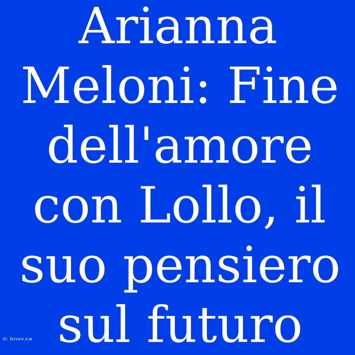 Arianna Meloni: Fine Dell'amore Con Lollo, Il Suo Pensiero Sul Futuro