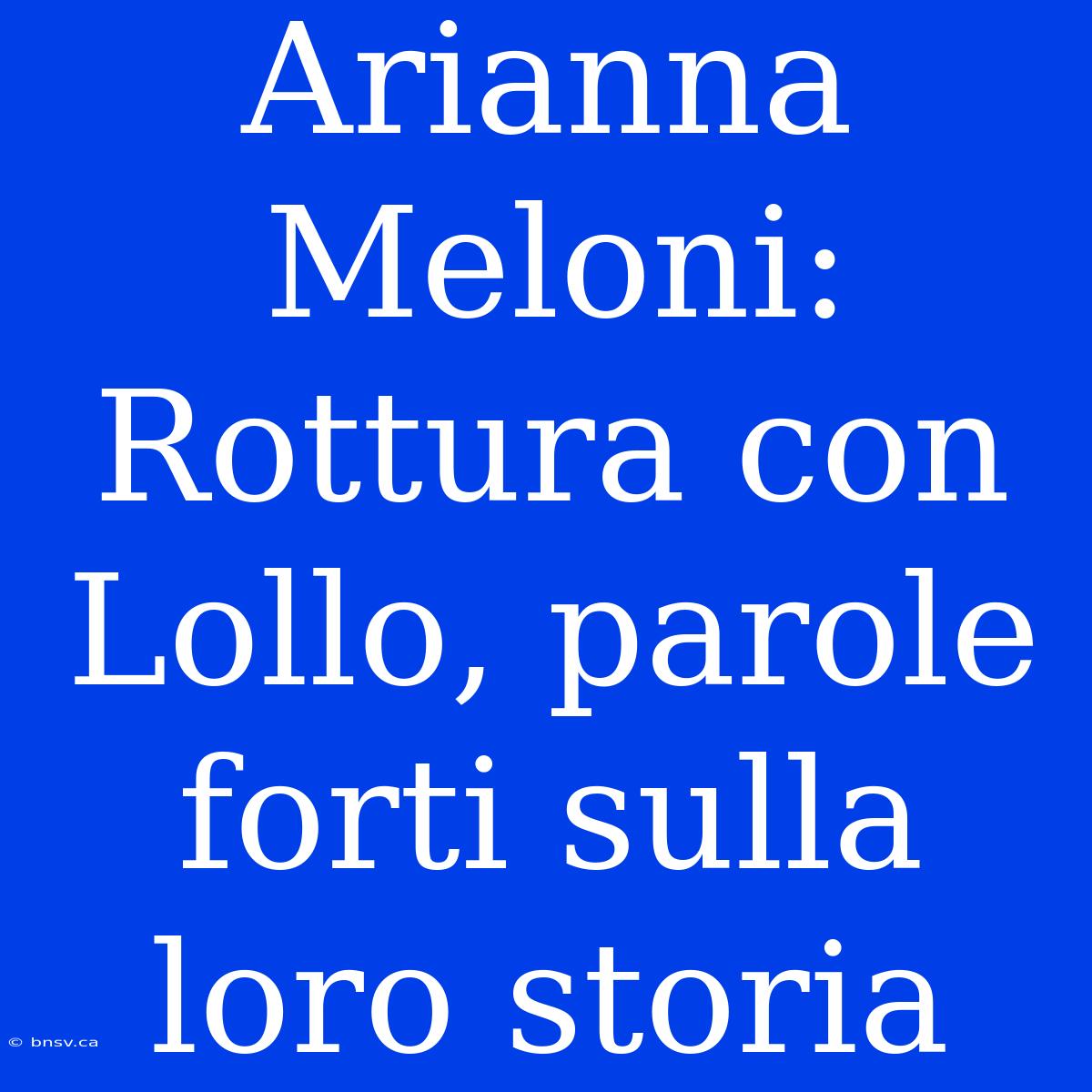 Arianna Meloni: Rottura Con Lollo, Parole Forti Sulla Loro Storia