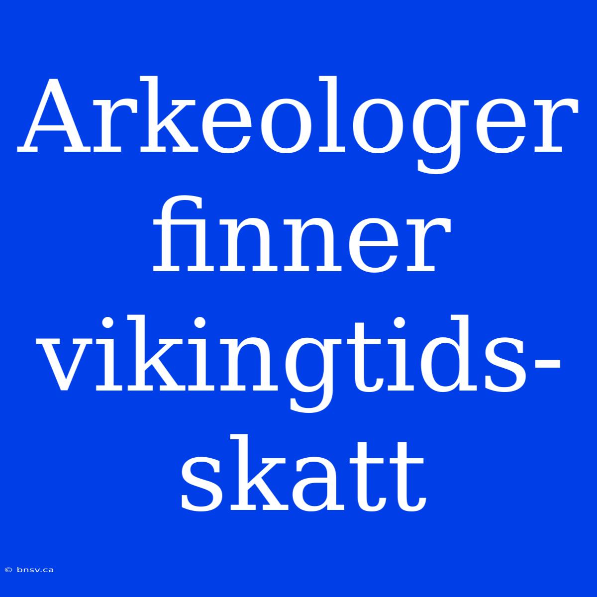 Arkeologer Finner Vikingtids-skatt