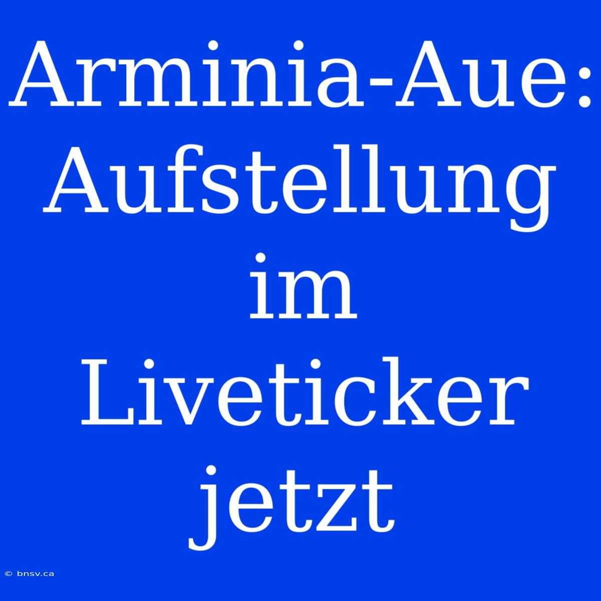 Arminia-Aue: Aufstellung Im Liveticker Jetzt