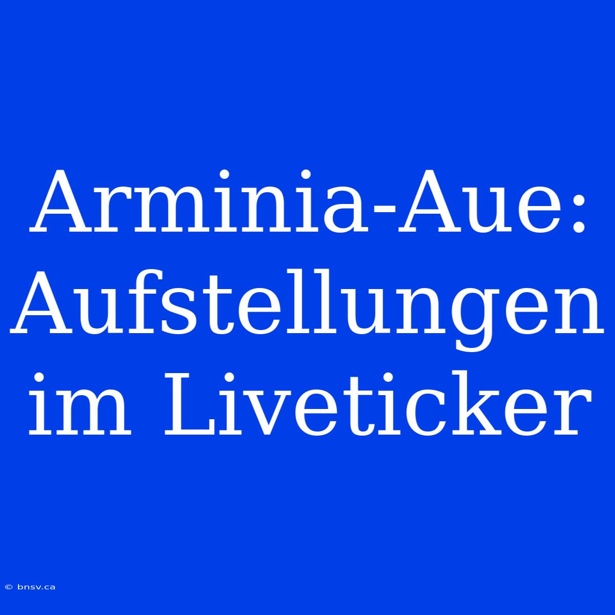 Arminia-Aue: Aufstellungen Im Liveticker