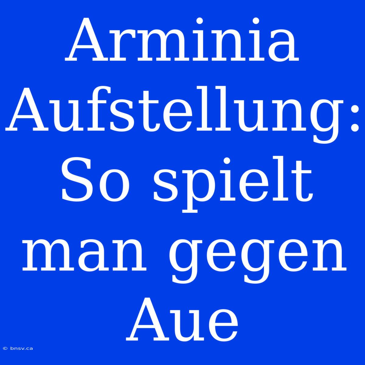 Arminia Aufstellung: So Spielt Man Gegen Aue