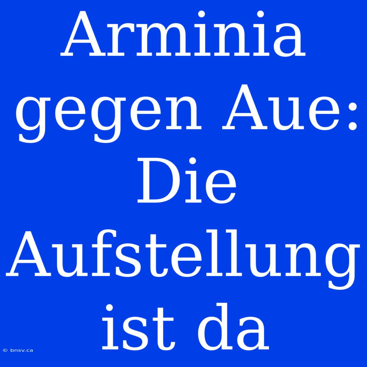 Arminia Gegen Aue: Die Aufstellung Ist Da