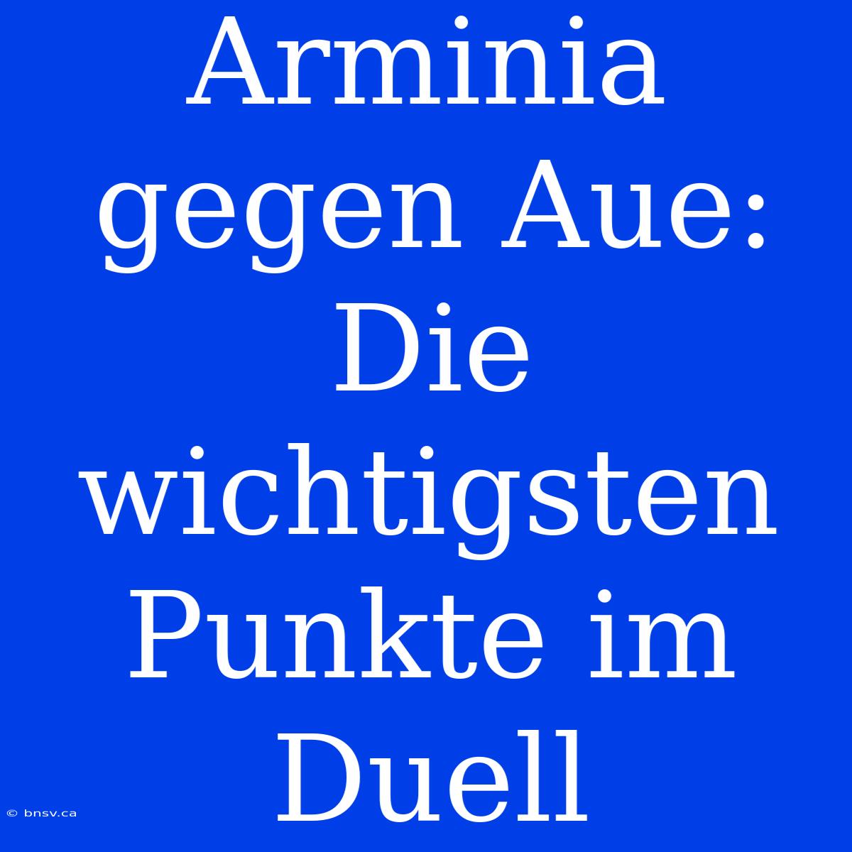 Arminia Gegen Aue: Die Wichtigsten Punkte Im Duell