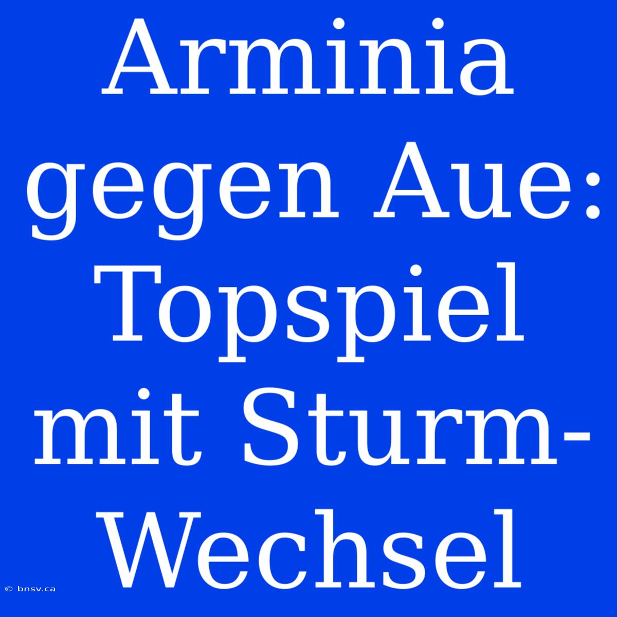 Arminia Gegen Aue: Topspiel Mit Sturm-Wechsel