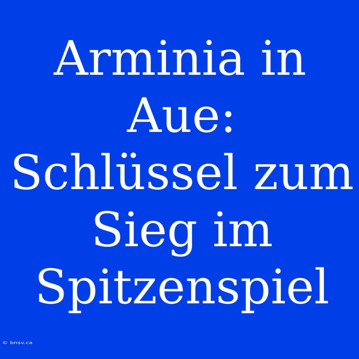 Arminia In Aue: Schlüssel Zum Sieg Im Spitzenspiel