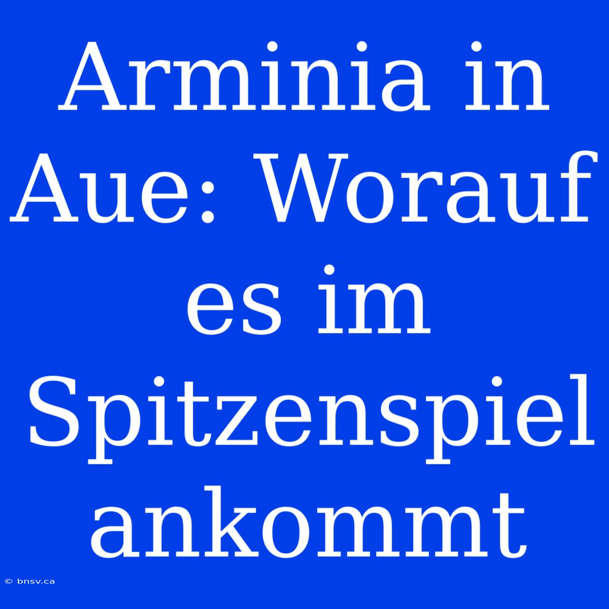 Arminia In Aue: Worauf Es Im Spitzenspiel Ankommt