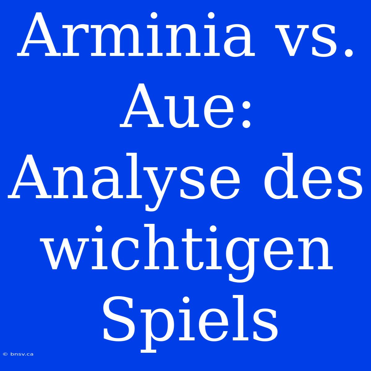 Arminia Vs. Aue: Analyse Des Wichtigen Spiels