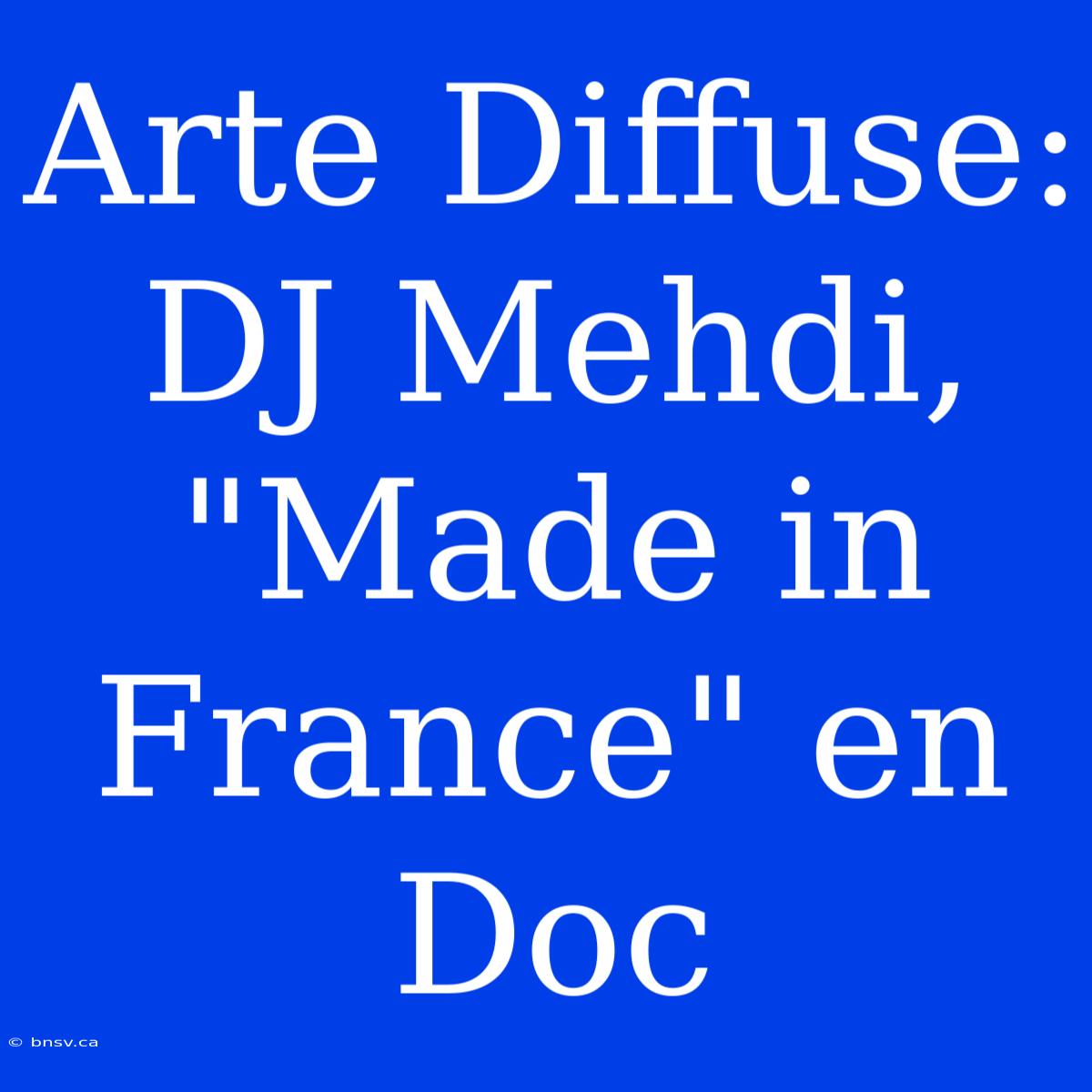 Arte Diffuse: DJ Mehdi, 