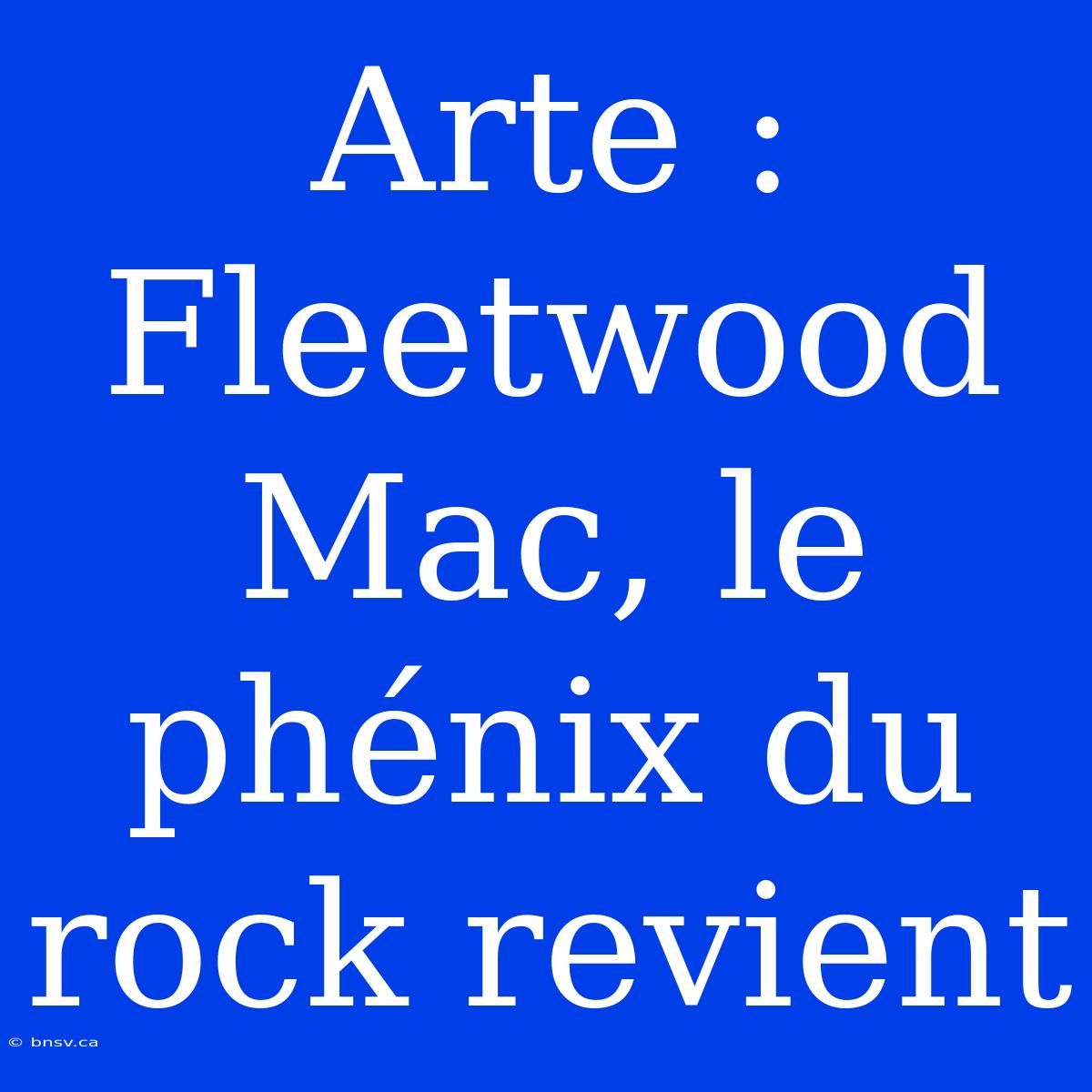 Arte : Fleetwood Mac, Le Phénix Du Rock Revient