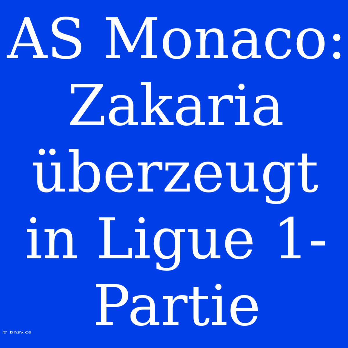 AS Monaco: Zakaria Überzeugt In Ligue 1-Partie