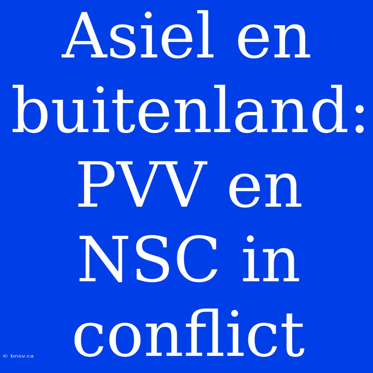 Asiel En Buitenland: PVV En NSC In Conflict