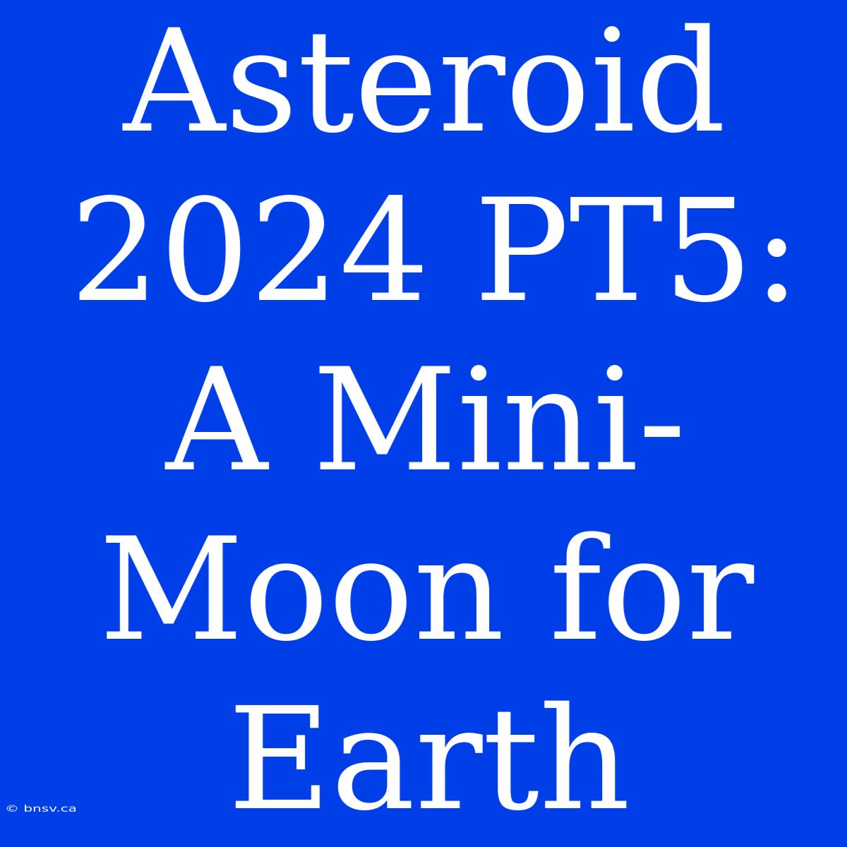 Asteroid 2024 PT5:  A Mini-Moon For Earth