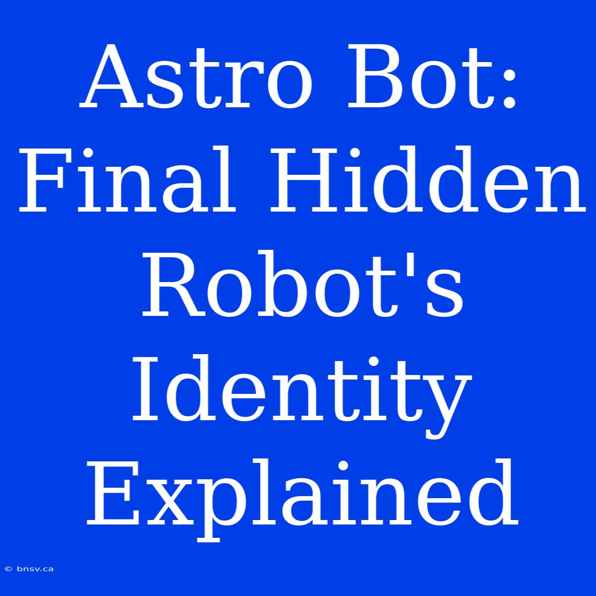 Astro Bot: Final Hidden Robot's Identity Explained