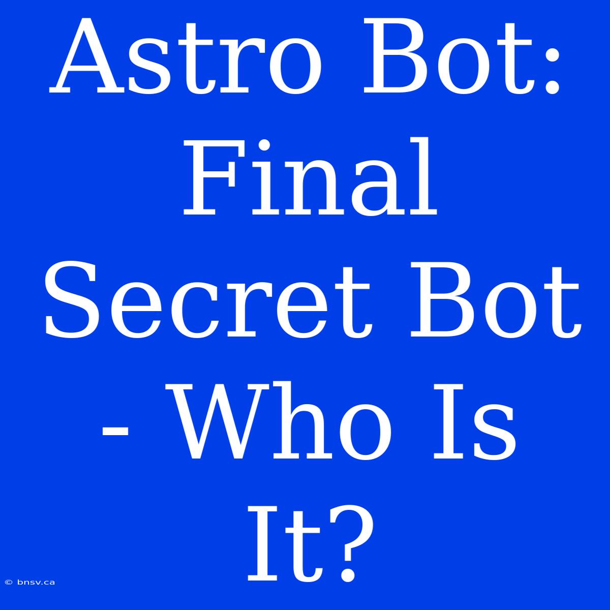 Astro Bot: Final Secret Bot - Who Is It?