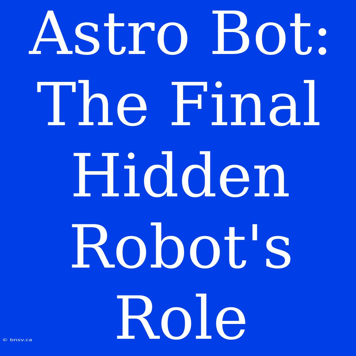 Astro Bot: The Final Hidden Robot's Role