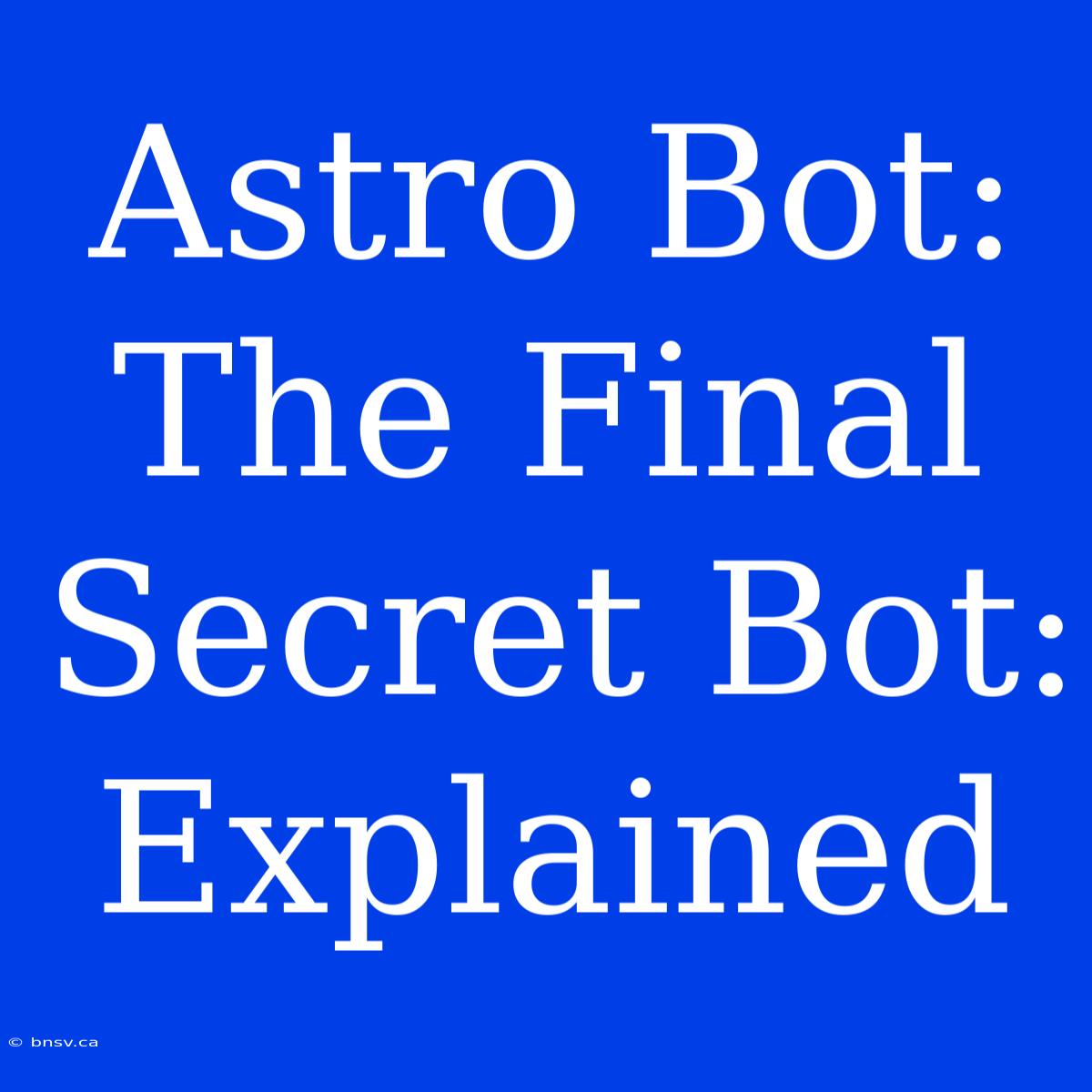 Astro Bot: The Final Secret Bot: Explained