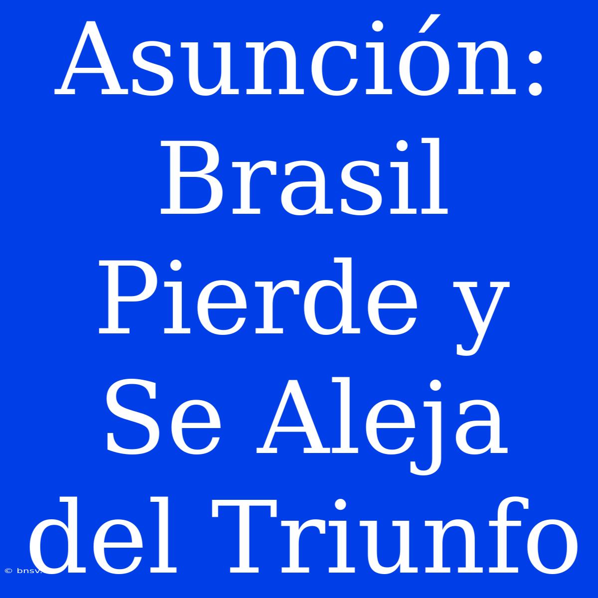 Asunción: Brasil Pierde Y Se Aleja Del Triunfo