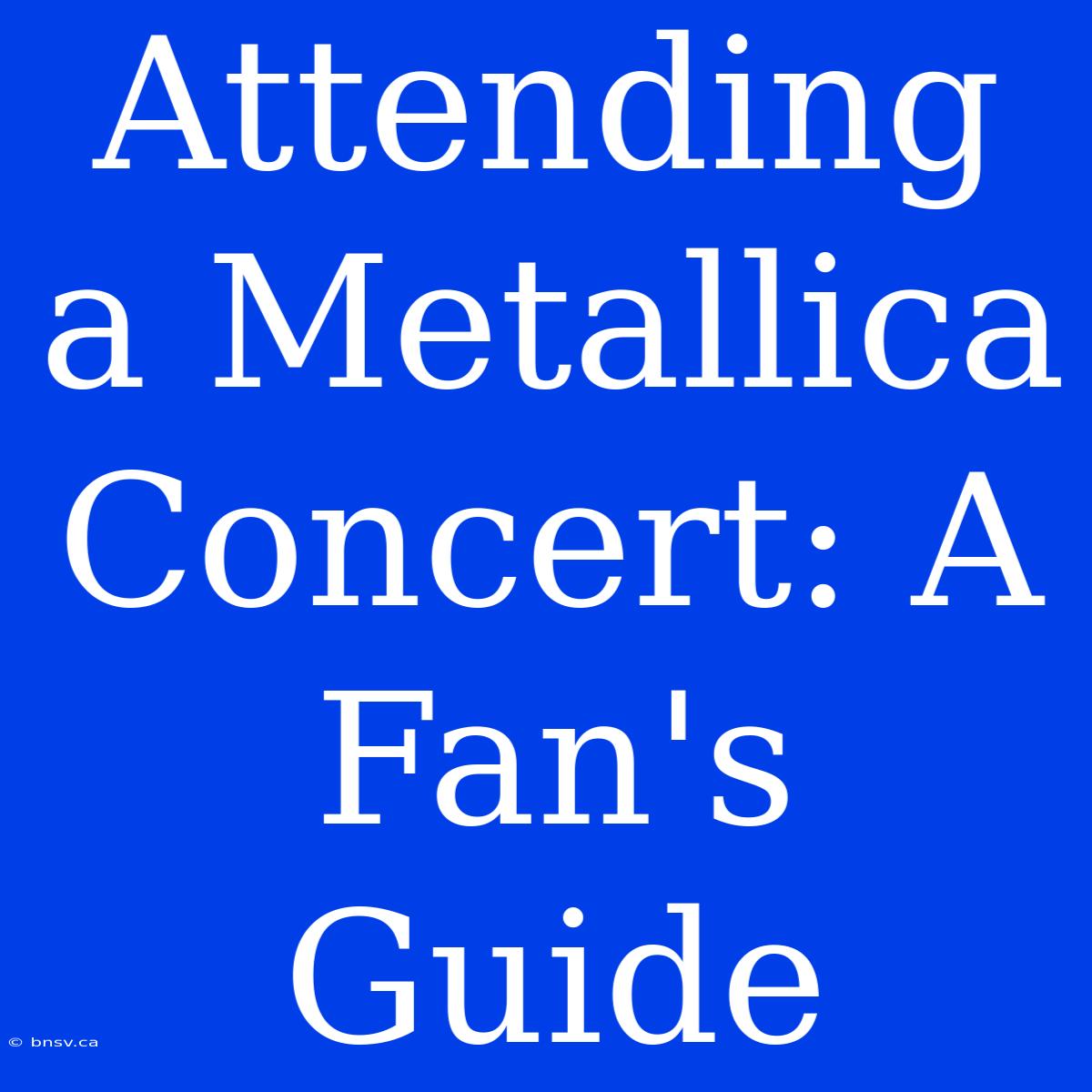 Attending A Metallica Concert: A Fan's Guide