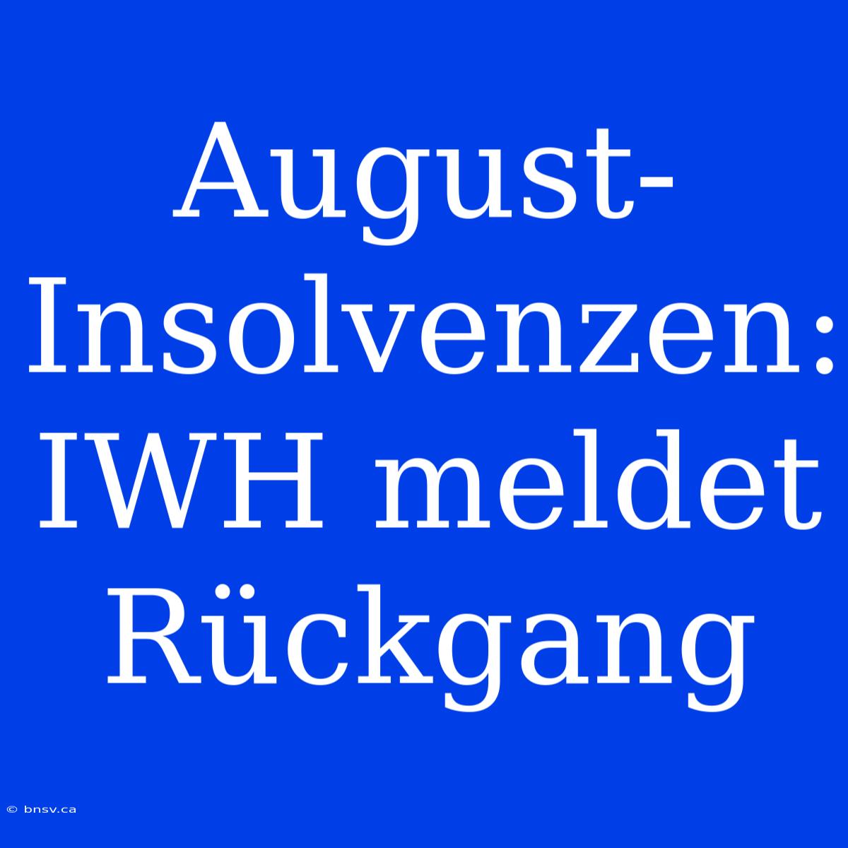 August-Insolvenzen: IWH Meldet Rückgang