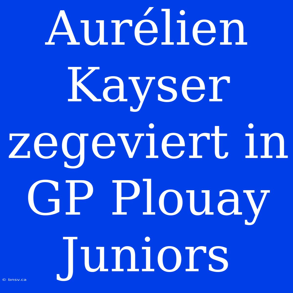 Aurélien Kayser Zegeviert In GP Plouay Juniors